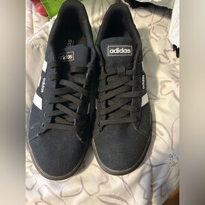 Adidas Men’s Canvas Ortholite Low Top Casual Sneakers Size 7 1/2 Black  & White